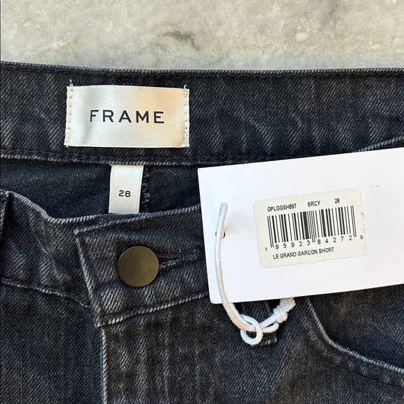 Frame Le Grand Garçon Denim Secrecy Black Jean Shorts | 28 - Picture 6 of 6